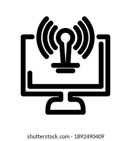 icono wifi o logotipo símbolo de signo aislado ilustración vectorial - iconos vectoriales de estilo negro de alta calidad
