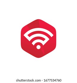 Wifi icon logo template, a symbol of the wireless internet. Connection sign isolated on white background.