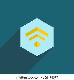 Wifi icon with long shadow 