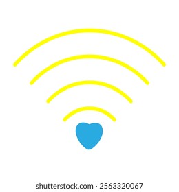 wifi icon love.  Wi-Fi network connection symbol for app, ui and website. vector illustration on transparent background