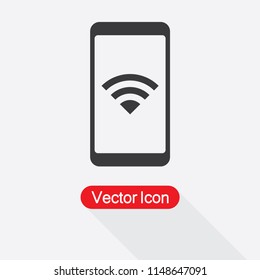 Wi-Fi  Icon in Mobile Phone Vector Illustration ps10