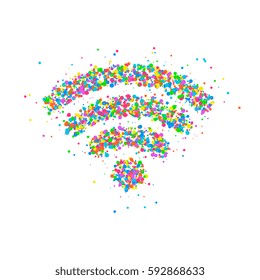 WIFI Icon of multicolored circles. Vector illustration.