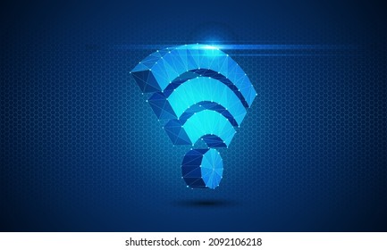 Wifi icon and network connection concept, Smart city and wireless communication network, abstract image visual. Modern futuristic background. Vector Illustration.
