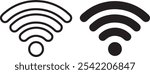 Wifi icon. Wifi network linear icon. Signal sign and symbol. Wifi icon wireless internet signal element flat symbol. Free  sign with isolated background. Public wifi area solid sign vector illustion.