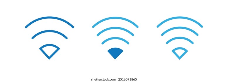 Ícone Wi-Fi. ícone linear de rede Wi-Fi. sinal e símbolo. Sinal sólido de área de wifi pública. Ícone de Wi-Fi símbolo plano de elemento de sinal de internet sem fio. Conjunto de ícones do vetor Wifi. Eps 10.