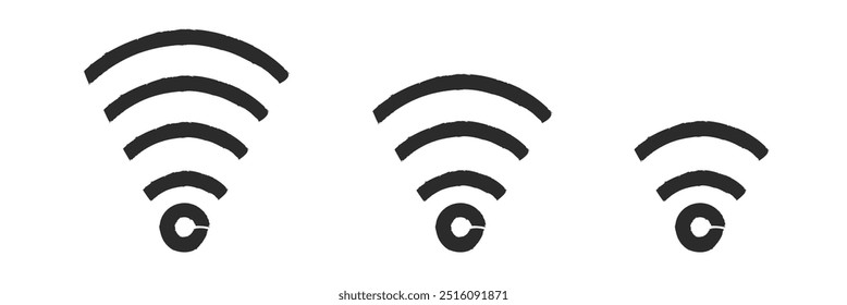 Ícone Wi-Fi. ícone linear de rede Wi-Fi. sinal e símbolo. Sinal sólido de área de wifi pública. Ícone de Wi-Fi símbolo plano de elemento de sinal de internet sem fio. Conjunto de ícones do vetor Wifi. Eps 10.