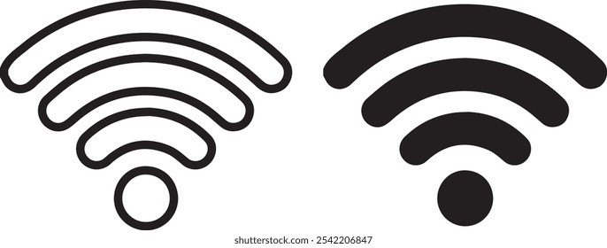 Ícone Wifi. Ícone linear de rede WiFi. Sinal e símbolo. Ícone de Wi-Fi símbolo plano de elemento de sinal de internet sem fio. Sinal livre com fundo isolado. Ilusão do vetor do sinal sólido da área de wifi pública.