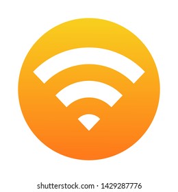 wifi icon network sign on Orange circle. vector illustration.