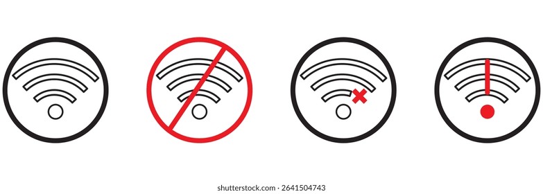 wi-fi icon. Offline symbol. No Internet connection icon. Simple wi-fi signal sign. Design EPS 10 