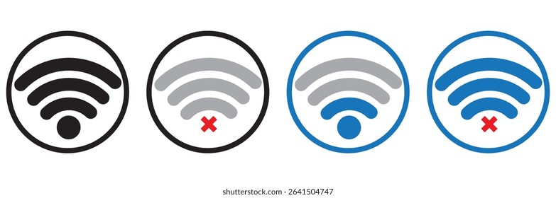 wi-fi icon. Offline symbol. No Internet connection icon. Simple wi-fi signal sign. Design EPS 10 