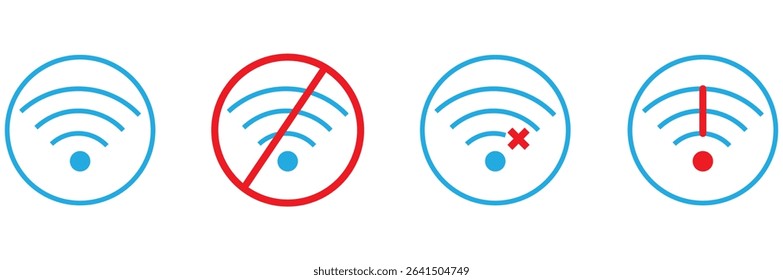 wi-fi icon. Offline symbol. No Internet connection icon. Simple wi-fi signal sign. Design EPS 10 