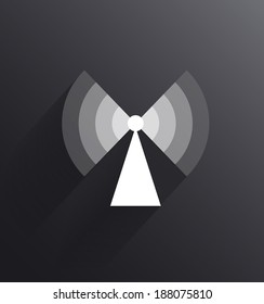 Wi-Fi icon on black background