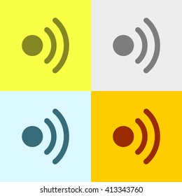 Wi-Fi Icon on Four Different Backgrounds. Eps-10.