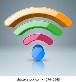 Wi-fi icon on the grey backgound.