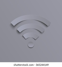 Wi-fi icon on grey background. Free Wi-Fi hotspot symbol. Vector illustration.