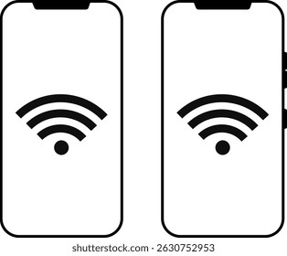 Icono de WiFi en la pantalla del móvil. Concepto de Internet inalámbrico. punto de acceso a través del teléfono. conectividad perfecta y tecnología moderna
