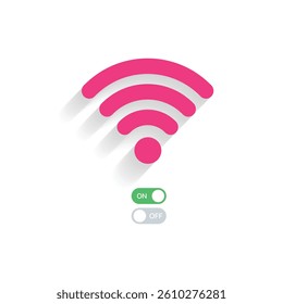Wifi icon with on off toggle representing internet connectivity and network status