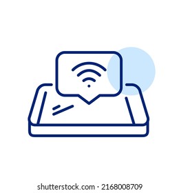 Wifi icon on a smartphone. Pixel perfect, editable stroke line art