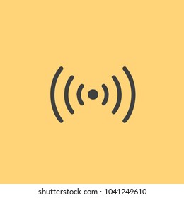A wi-fi icon on a soft background. Information and electronics. Signs for gadgets.

