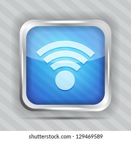 wifi icon on a striped background