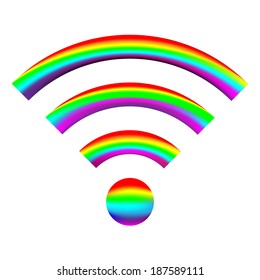 Wi-Fi Icon on white background - vector illustration.