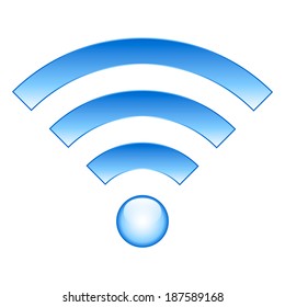 Wi-Fi Icon on white background - vector illustration.