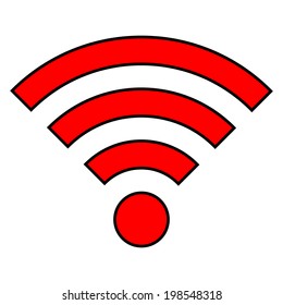 Wi-Fi icon on white background - vector illustration.