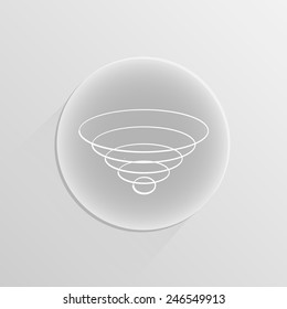 wi-fi icon on a white button with shadow 