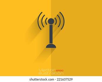 Wi-Fi icon on yellow background - EPS10