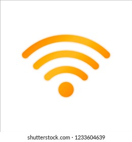 wi-fi icon. Orange sign with low light on white background