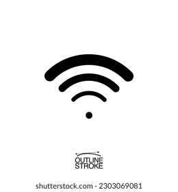 wifi icon outline editable stroke vector illustration eps