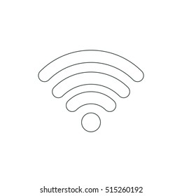 Wifi icon outline vector, wifi simple connect symbol isolated on white background.