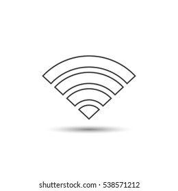 Wifi icon outline vector, wifi simple connect symbol isolated on white background.