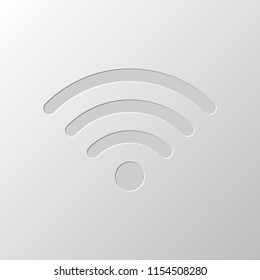 wi-fi icon. Paper design. Cutted symbol. Pitted style