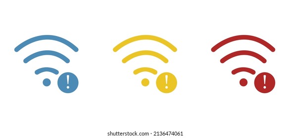 wifi icon, wifi problem concept, vector illustration