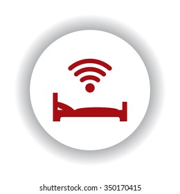 WIFI  icon, red isolated white background