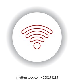 WIFI  icon, red isolated white background
