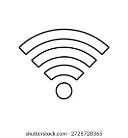 Ícone Wi-Fi que representa a Internet e a conexão de rede sem fio. Design de vetor plano mínimo limpo adequado para interface do usuário, aplicativos, painéis, sites, projetos de tecnologia e uso de impressão.