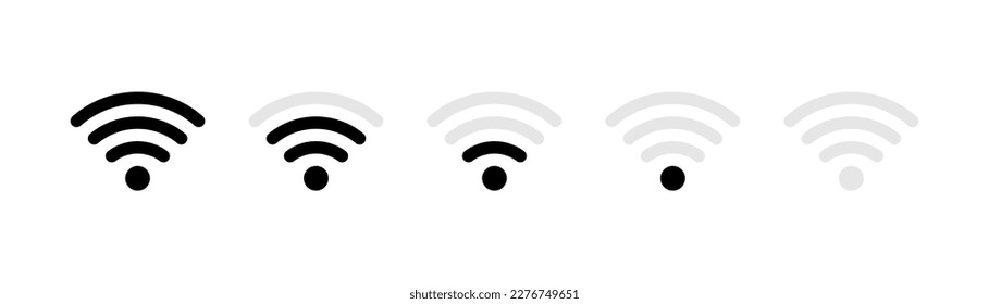 Icono WIFI. esquinas redondeadas. fondo blanco gris negro