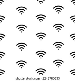 Icono Wifi patrón sin fisuras, aislado en fondo blanco. Ilustración vectorial, fácil de editar