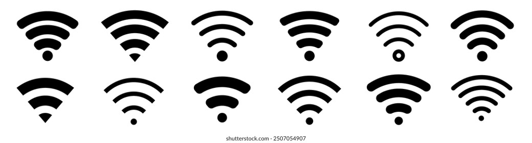 Wifi icon set. Wifi icon set.