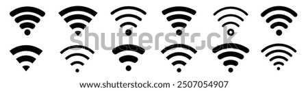 Wifi icon set. Wifi icon set.