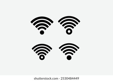 ícone wifi definir vetor preto