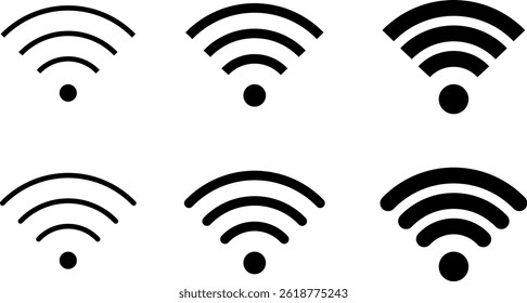 Conjunto de iconos de WiFi. Símbolo de pérdida de conexión. colección de signo de símbolo de Internet. Tecnología inalámbrica
