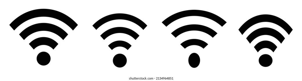 Wifi icon set with different shape. Vector.
