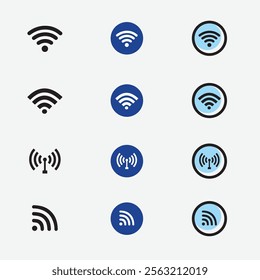 Wifi icon. Set Free wifi sign isolated icon. wifi network linear icon. signal sign and symbol. Public wifi area solid sign.