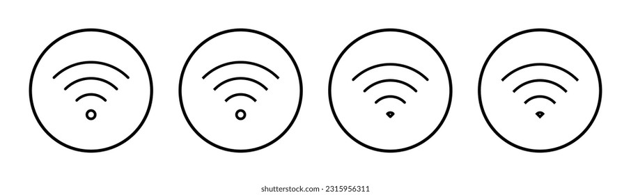 Wifi icon set illustration. signal sign and symbol. Wireless  icon