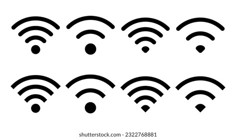 Wifi icon set illustration. signal sign and symbol. Wireless  icon
