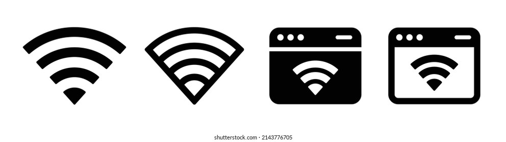 Wi-Fi icon set. Internet connection symbol vector illustration.