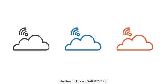 wifi icon set isolated on white background
